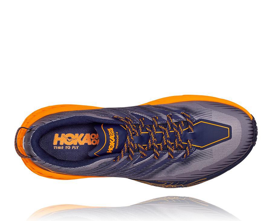 Hoka One One Trailove Tenisky Panske Modre/Oranžové - Speedgoat 4 - 04139-ZWAE